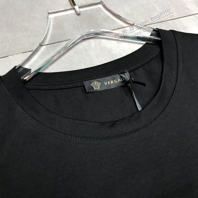 Versace男短袖 範思哲2020新款男裝 超閃重工燙鑽男T恤  tzy2490